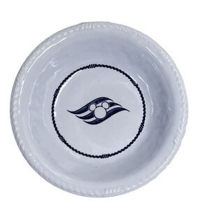 Disney Cruise Line DCL White Blue 8” Melamine Salad Cereal Bowl Mickey Mouse